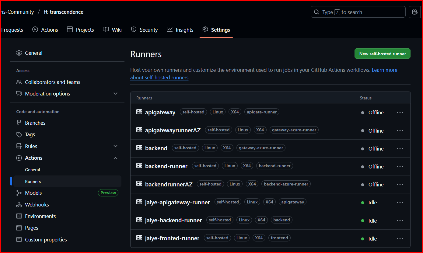 GitHub Self-Hosted Runners Configuration